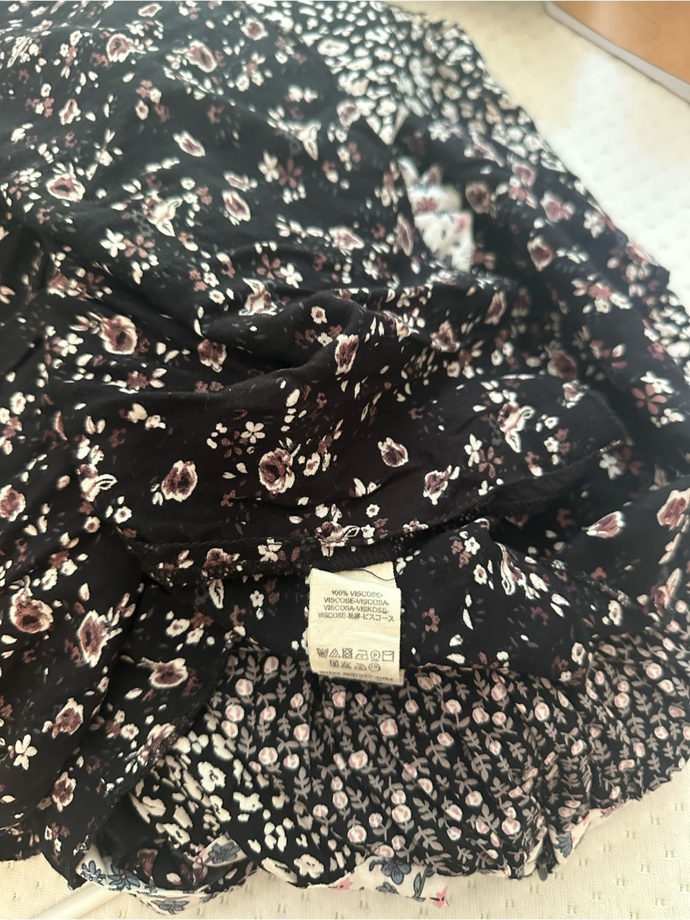 Free People Black Floral Maxi Dress with White Trim - Picture 8 of 8